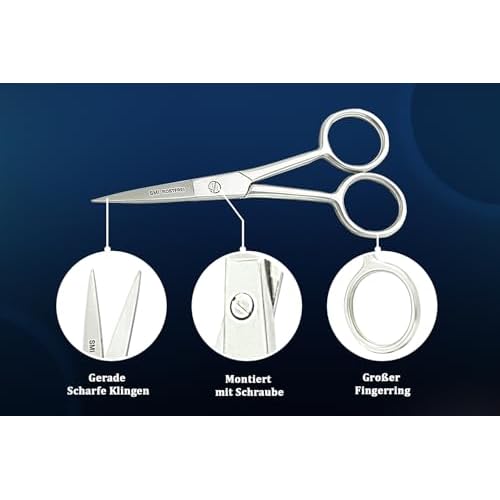 SMI Beard Scissors for Men with Travel Case Mustache Scissors Small scissors Grooming Scissors Eyebrow Scissors for Men and Women