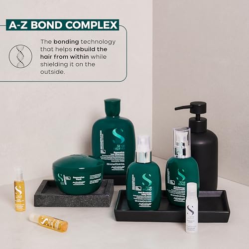 ALFAPARF MILANO Semi di Lino Reconstruction SOS Emergency Hair Oil and Reparative Lotion Set - Hair Repair for Damaged Hair - Adds Shine, Softness, and Body - Thermal Protection - Anti Hair Breakage