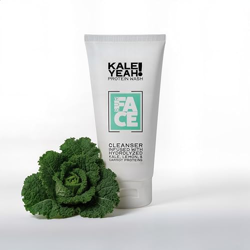 SurFACE Face Wash with Kale, Carrot and Lemon Proteins, Green Tea, Chamomile, Aloe and Cucumber ? Gentle Daily Antioxidant Cleanser for Hydrated, Balanced Skin ? Kale Yeah! - 6 oz