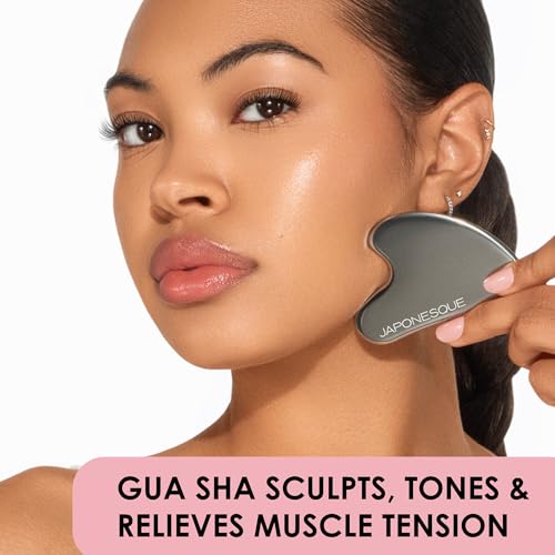 JAPONESQUE SKINTherapy Contouring Facial Tool V Roller for Lymphatic Drainage, Facial Massage, Relieves Tension and Improves Absorption of Skin Care Products