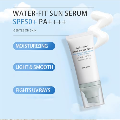Centella Sunscreen SPF 50,Face Sun Screen Long-Lasting Protection,Madagascar Sunscreen, NO White Cast-Dry Oily Skincare,Moisturizing Non-ticky Centella Water-Fit Sun Serum for All Skin (2 PCS Blue)