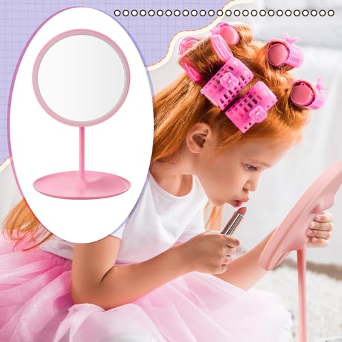 6 Pcs Spa Party Mirror Spa Party Supplies Sleepover Favors Accessory Make up Table Mirror for Sleepover Slumber Birthday Favors Adult Women Gift(Pink)