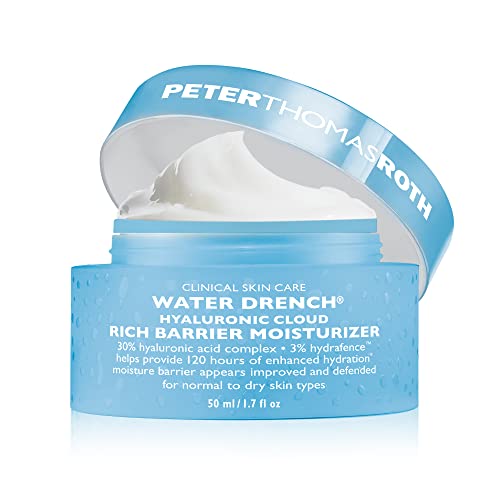 Peter Thomas Roth | Water Drench¢ç Hyaluronic Cloud Rich Barrier Moisturizer | Hyaluronic Acid Barrier Cream For Dry Skin, Fragrance-Free