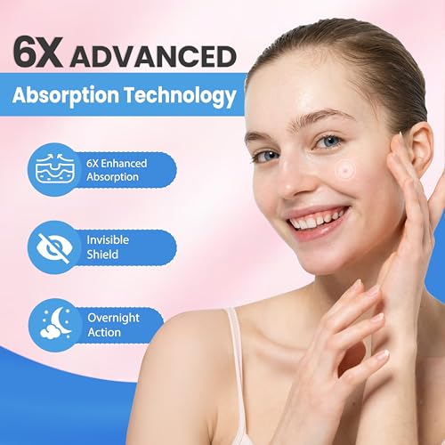 Invisible Hydrocolloid Pimple Patches for Face ? Triple Action Acne Protection, Makeup Cover, 6X Advanced Absorption Technology, Waterproof & Sweatproof, Travel-Friendly (2 Sizes, 72 Count)