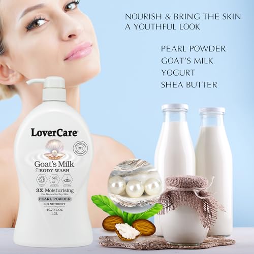 Lover's Care Goat Milk Body Lotion for Dry Skin Pearl 27.05oz (800ml) - Combo Body Lotion & Body Wash¡¦