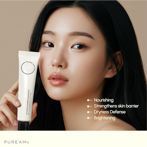 PURE'AM - Korean Barrier Repair Moisturizer Cream For Dry & Sensitive Skin - Hydrating Face Balm - 75ml (2.5 Fl Oz)