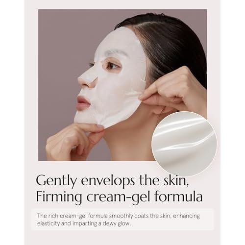 Phytocera Pro Antioxidant 10X Lifting Mask - Elasticity Booster Face Mask Sheet with Ceramide, Collagen and Hyaluronic Acid - Micrfiber Sheet - Vegan Dermatologically Tested, 10 Sheets