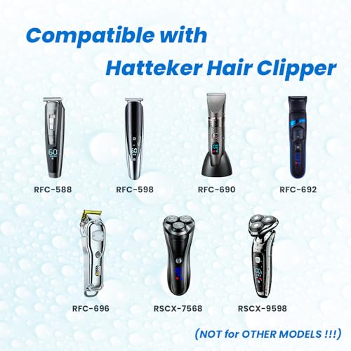 Charger Cord for Hatteker Electric Shaver Hair Clipper Beard Trimmer RFC-598 RSCX-7568 RFC-696 RFC-690 RFC-692 RFC-588 RSCX-9598, with 5V USB Charger