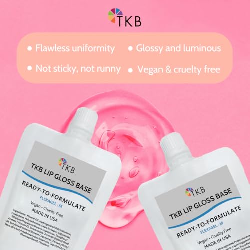TKB Lip Gloss Base (Flexagel M) | Ready-To-Formulate| Moisturizing, High Shine, Crystal Clear, Vegan and Cruelty free| Made in USA. (5.5oz (156g))