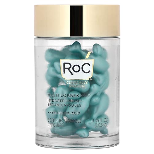 Multi Correxion, Hydrate + Plump, Night Serum Capsules, Fragrance-Free, 30 Biodegradable Capsules, RoC Y