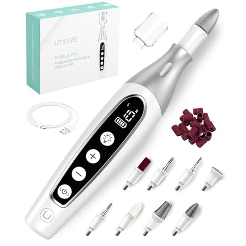 PediLux Pro Professional Manicure Pedicure Kit, Thick Toenail Grinder, Cordless Electric Nail File Drill, Toe Nail for Dremel Tool, Filer, Sander, Remove Callus for Humans, Men, Women, Seniors