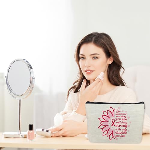 Breast Cancer Survivor Gifts for Women Makeup Bag, Breast Cancer Awareness Accessories, Cancer Care Gifts for Woman Decorations, Cancer Patients Must Have Cosmetic Travel Pouch