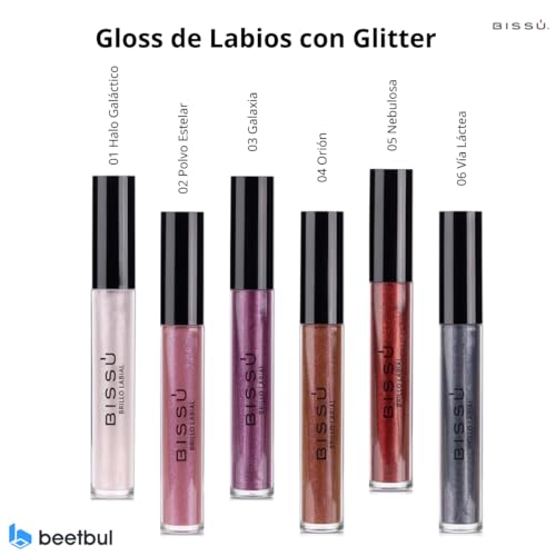 Biss? Glitter Lip Gloss - 6 different Buildable Shades, Non-Sticky, Cruelty-Free, Long-Lasting Shine 0.14 oz (06 V?a L?ctea, Large)