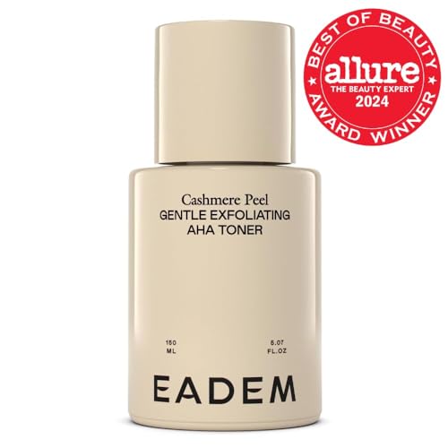 EADEM Gentle Exfoliating AHA & PHA Toner, Milky Rice Toner Exfoliant with Lactic, Azelaic, & Tranexamic Acid, Rice Water AHA Exfoliator & Pore Minimizer for Face and Body, 5.0 oz, Cashmere Peel