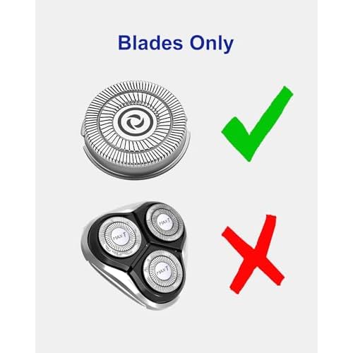 Electric Razor Blades Replacement for Pritech Electric Shaver rsm-1505 Replacement Heads, 3 Replacement Blades(Blades Only), 2 Cleaning Brush