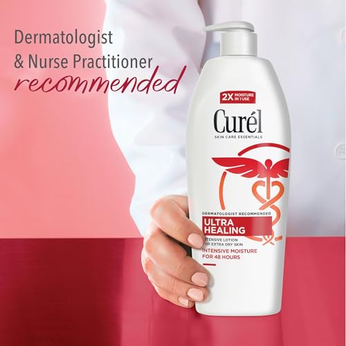 Curel Ultra Healing Intensive Fragrance-Free Lotion For Extra-Dry Skin, Ideal for Sensitive Skin, Cruelty Free, Paraben Free, Dermatologist Recommended, 6 Oz, Pack of 3