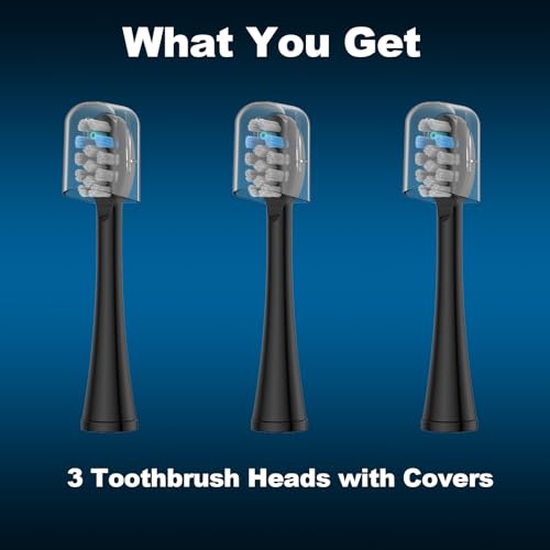 FitMount 3 Pack Toothbrush Replacement Heads Compatible with WaterPik Sonic Fusion 2.0, FitMount Flossing Brush Head Fit for Water-Pic SF-01W SF-02W and 2.0 SF-03 SF-04