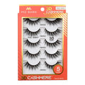 Miz Barn Lashes 3D Cashmere Long Extension Eyelashes Natural Look Soft Reusable False Eyelashes Multipack Wispy Fake Eyelashes 5 Pairs Natural Strip Lashes (CW302)