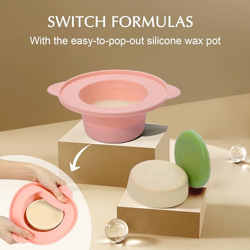 KOTAMU Black Digital Waxing Kit with Silicone Wax Warmer Liner for Home Salon - Professional Cream Hard Wax Beads for Sensitive Skin Hair Removal, Ideal for Body, Face, Bikini, and Brazilian Waxing