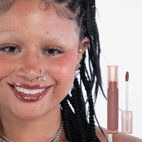 Glossy Lip Stain ? Plumping Hydrating Lip Oil Tint with Hyaluronic Acid & Peptide Complex ? Non-Sticky High Shine Pigmented Finish ? That¡¯s Tea (Brown) 0.11 oz.