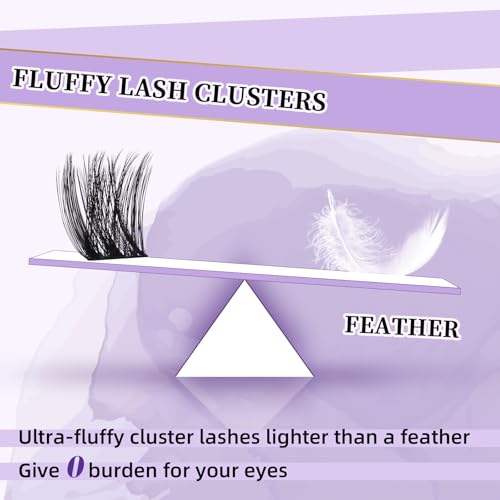 Lash Clusters F01 Fluffy Individual Lashes 84 Pcs Ultralight Eyelash Clusters DIY Cluster Eyelash Extensions at Home Wispy Lash Extension Light as Feather Cluster Lashes (F01-D-8-18mm)