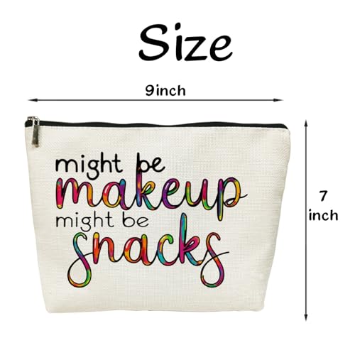 Might Be Makeup Might Be Snacks Cosmetic Bags - Christmas & Birthday Gifts for Women Friendship Makeup Bag (Snacks 1)