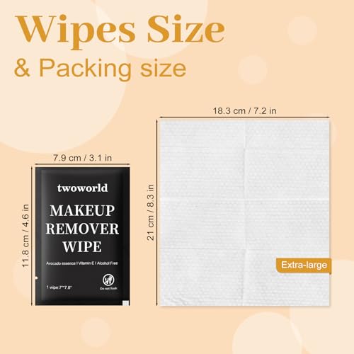 Makeup Remover Wipes Bulk Individually Wrapped,Travel Makeup Wipes Gentle for Face Cleansing Mascara Lipstick Travel Hotel£¨black,pack of 300)