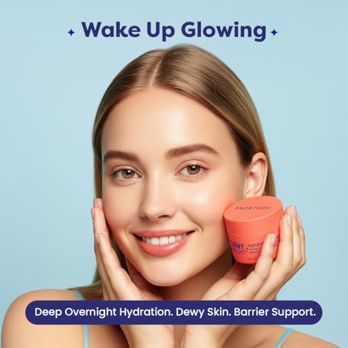FACETORY Dewy Night Sleeping Mask ? Hydrating Overnight Face Mask with Probiotic Ferments, Peptides, and Hyaluronic Acid ? Fragrance-Free K-Beauty Skincare, 50 ml