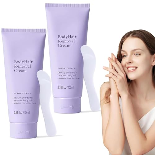 Hair Removal Cream for Women: Facial, Body, BikiniArms, Legs -Gentle Depilatory Cream for Sensitive Skin (3.38 Fl Oz(Pack of 2))