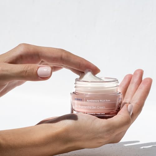 KORRES Apothecary Wild Rose Gel Cream Moisturizer, Lightweight Gel Cream with Stabilized C & Wild Rose Oil, Radiant Complexion for Normal & Combination Skin, Hydrating Vegan Formula, 1.35 Fl Oz