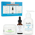 Skin Care Set for Women - Vitamin C Skincare Set 3 Piece - Rejalla Luminous Face Care Set Cleanser Serum Moisturizer - Anti Aging Routine Hyaluronic Acid Niacinamide Ceramide Gift
