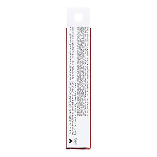 e.l.f. SRSLY Satin Lipstick, Silky, Smooth, Pigmented, Long Lasting, Provides Intense Color Payoff, Pepper, 10 Shades, Easy To Apply, 0.12 Oz