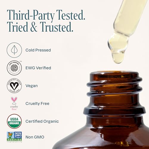 Cliganic Organic Argan Oil, 100% Pure (1oz) - for Hair, Face & Skin | Cold Pressed Carrier Oil