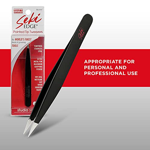 Seki Edge Black Stainless Steel Point Tweezer SS 501