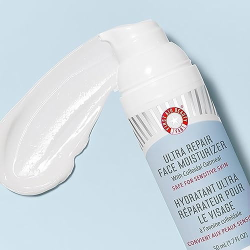 First Aid Beauty - Ultra Repair Face Moisturizer, Everyday Lightweight Non-Comedogenic Formula Helps Soften Skin with Ceramides & Shea Butter, Soothing Colloidal Oatmeal, 1.7 oz, 2 ct