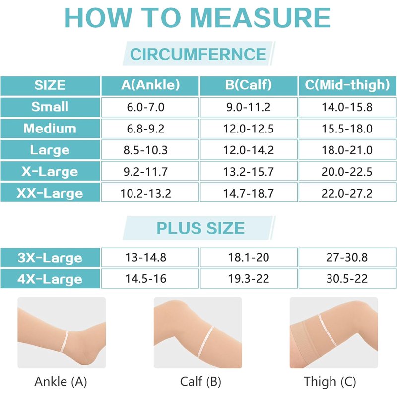 Unisex Thigh High Compression Socks 20-32mmHg with Toeless Design - Beige M