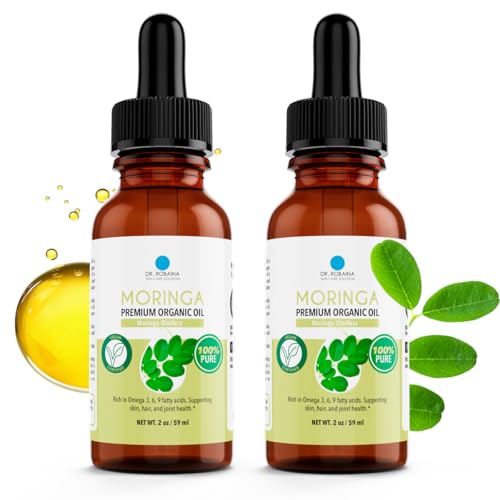 Dr. Robaina 100% Pure Organic Moringa Seed Oil ? Cold-Pressed, Unrefined & Hexane-Free Face, Hair & Nail Moisturizer ? Fast-Absorbing Non-Greasy Hydration ? 2 fl oz Dropper Bottle ? Made in USA