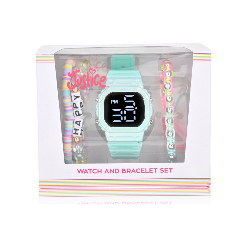 Kids Watch and Bracelet Set with Silicone Strap - 4 Piece Color Options