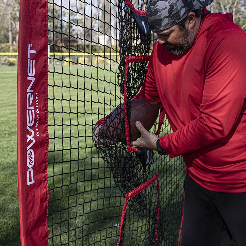 Football Passing Net with Targets - 4x8 ft Portable Practice Trainer for QB Accuracy
