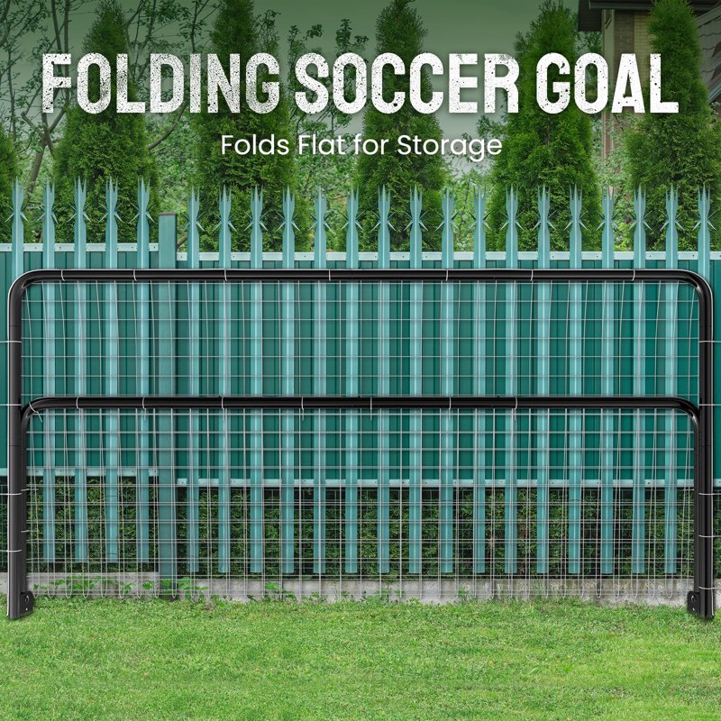 12'x6' Black Soccer Goal Set (B-50 Tube) Portable Backyard Training Equipment