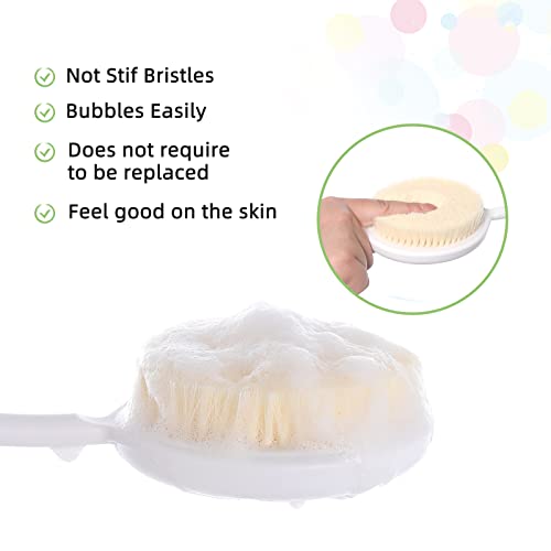 Fanwer 2 Pack Back Scrubber for Shower with Long Handle, 27.5" Long Handle Back Bath Brush for Elderly, Disabled, Limited Mobility, Post-Surgery, Frozen Shoulder,Arthritis,Men and Women