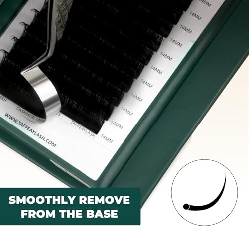 Cashmere Classic & Volume Lash Extensions C/CC/D/B/J Curl,0.03-0.15 Thickness,8-20mm Length,Super Matte Black Individual Eyelashes Tray-16 Rows,Salon Supplies for Lash Techs (0.03 CC 8-15mm)