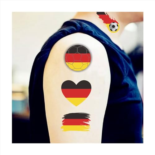 40 Pcs Individual Temporary Meme Germany Flag Tattoos for Kids Fans Face Tattoo Stickers for Adults Group Activity Props