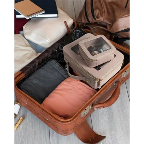 Clear Makeup Bag Small, TSA Approved Portable Toiletry Bag with Zipper Cosmetic Travel Bag Makeup Organizer Case Mini Makeup Pouch for Purse Car Organizer Bag for Women Men