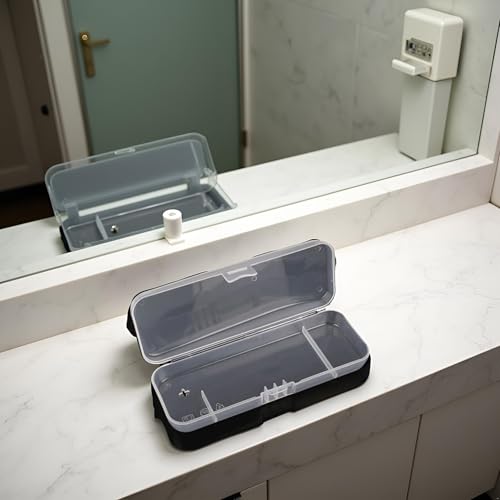 1Pc White Transparent Shaving Box for Shaver Razor, Razor Protector Plastic Box Cover Container Storage for Manual Razor System Shaver Accessories