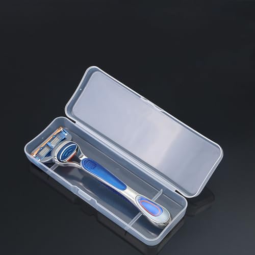 4 PACK White Transparent Shaving Box for Shaver Razor, Container Storage for Manual Razor System, Plastic Box Cover, Razor Protector, Shaving Accessories