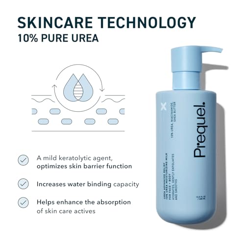 Prequel Skin Urea 10% Moisturizing Lotion for Face & Body, Unscented, Hydrating Cream for Extremely Dry & Sensitive Skin, 6.75 fl oz, Pack of 2