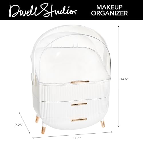 DwellStudio Dustproof Makeup Organizer for Cosmetics and Skincare - Stylish Storage Solution for Your Beauty Essentials