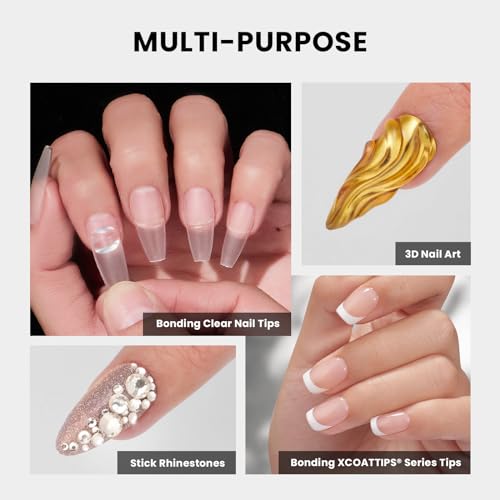 btartboxnails XCOATTIPS Pink French Toe Nails and Gap-filled Solid Nail Gel Kit