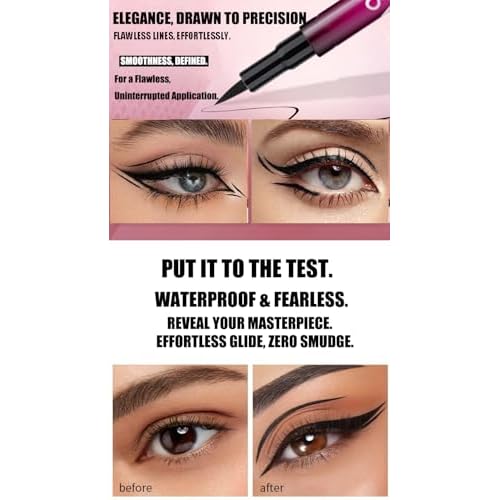 Gnker Eyeliner Waterproof Professional Liquid Long Lasting Cosmetics Eye Liner Pen Black 2 pcs